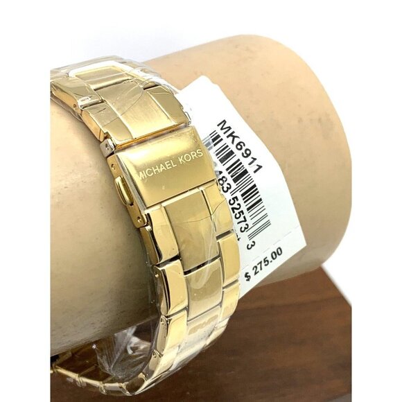 Michael Kors Women's Watch MK6911 Runway Gemmed Quartz 40mm Gold Stainless Steel - Picture 11 of 15